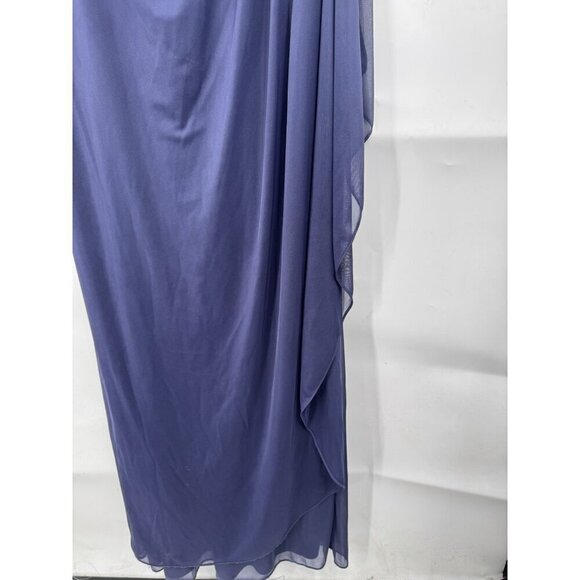 Alex Evenings Beaded Sleeve Maxi Dress Women 10 Purple Ruched Whimsical Feminine - Picture 9 of 11